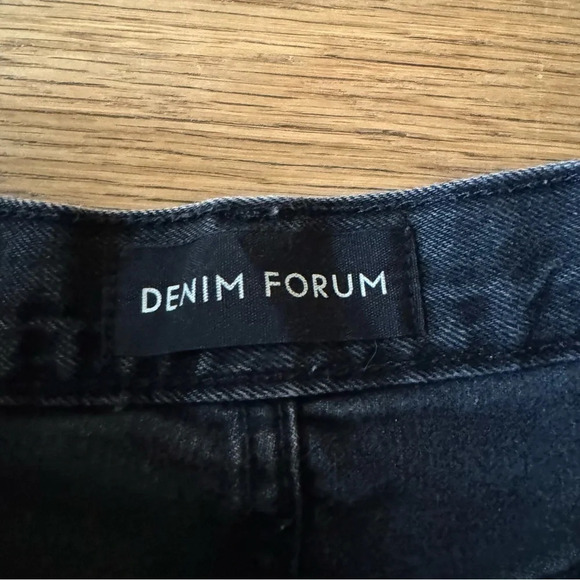 Denim Forum The Nina Midi Jean Shorts Black Size 30 Aritzia - Picture 3 of 11